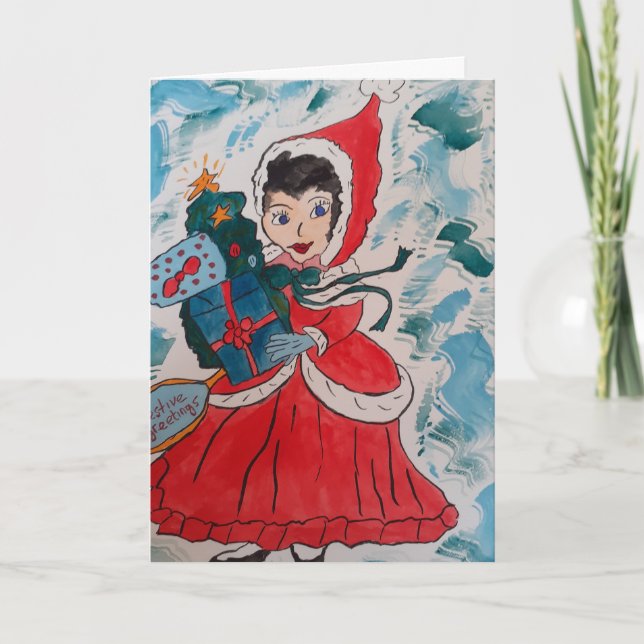 Weihnachtskarte des Weihnachtsmanns Karte (Vorderseite)