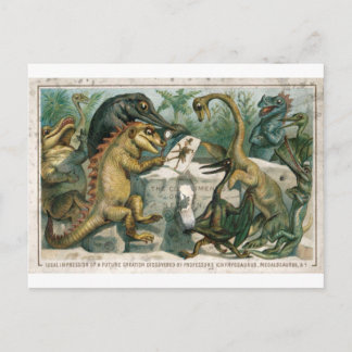 Weihnachtskarte Dinosaurier studieren alte Mensche Postkarte