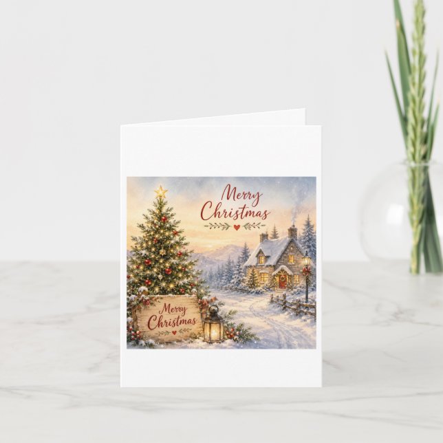 Weihnachtskarte einzigartig und traditionell karte (Vorderseite)