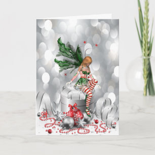 Weihnachtskarte Fee Feiertagskarte