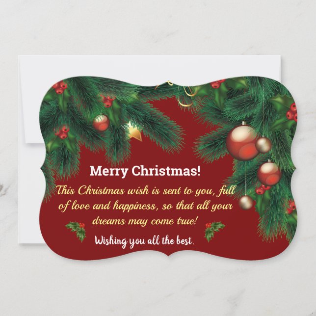 Weihnachtskarte Feiertagskarte (Vorderseite)