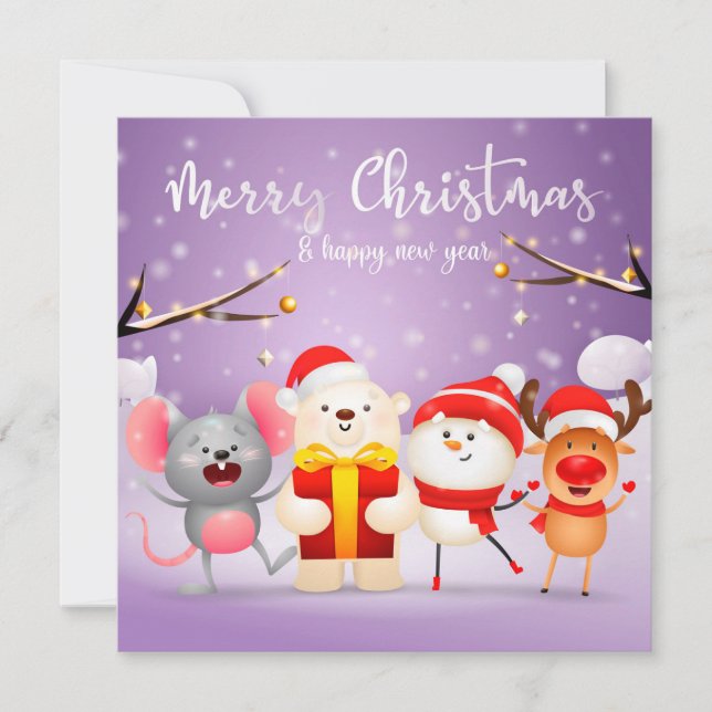 Weihnachtskarte Feiertagskarte (Vorderseite)