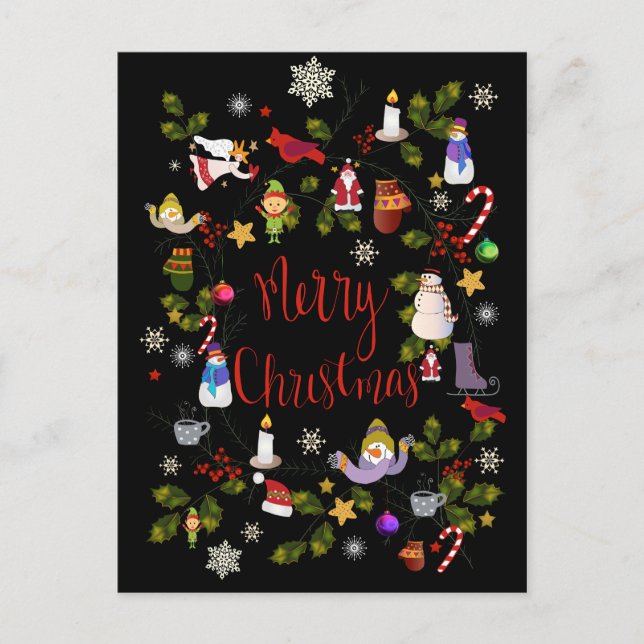 Weihnachtskarte Feiertagspostkarte (Vorderseite)