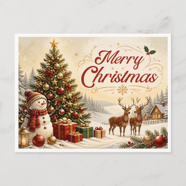 Weihnachtskarte Feiertagspostkarte (Vorderseite)