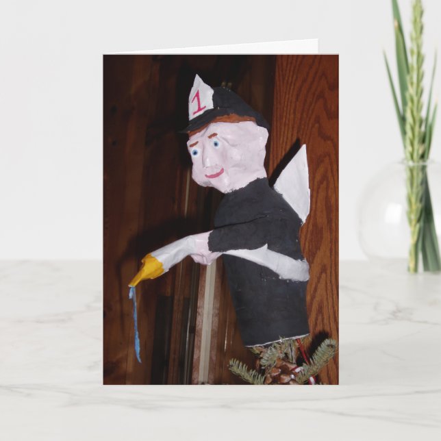 Weihnachtskarte "Firefighter Angel Tree Topper" Karte (Vorderseite)