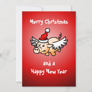Weihnachtskarte fliegen feiertagskarte