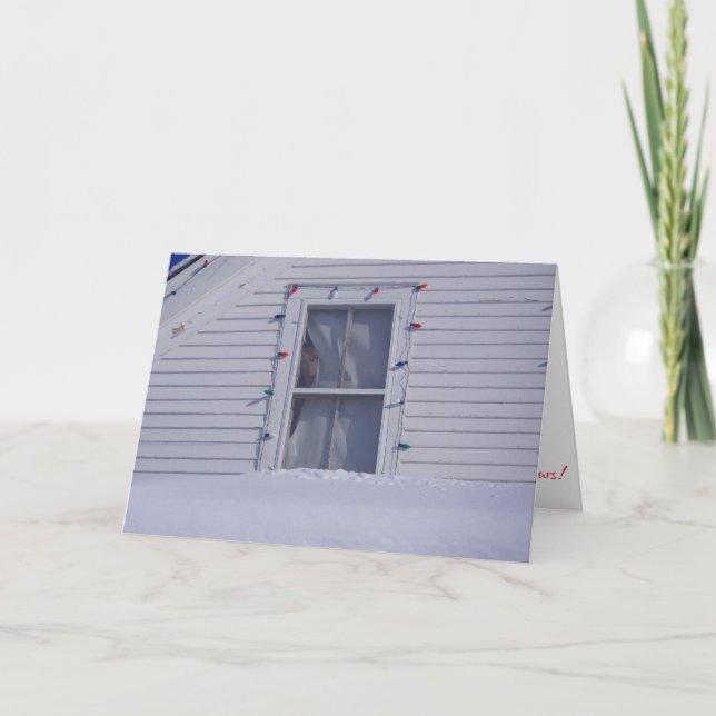 Weihnachtskarte "FLÜCHTIGE BLICK-A-BOO" Karte (Vorderseite)