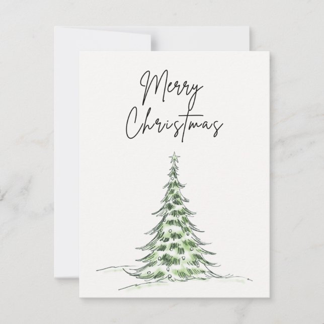 Weihnachtskarte "Frohe Weihnachten" - Baum Feiertagskarte (Vorderseite)