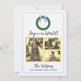 Weihnachtskarte für Blau und Weiß Foto Ankündigung