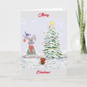 Weihnachtskarte für Bunny und Bird Dankeskarte