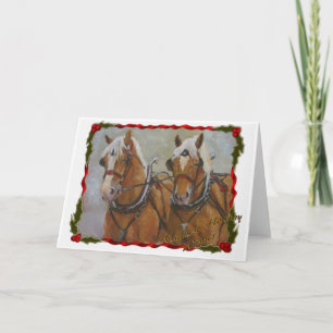 Weihnachtskarte für das belgische Pferd Feiertagskarte