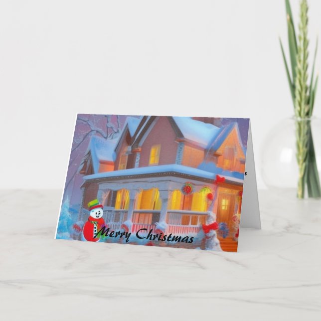 Weihnachtskarte für das Candy House Karte (Vorderseite)