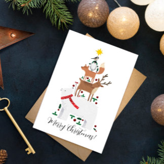 Weihnachtskarte für das neue Jahr niedliche Tierda Karte