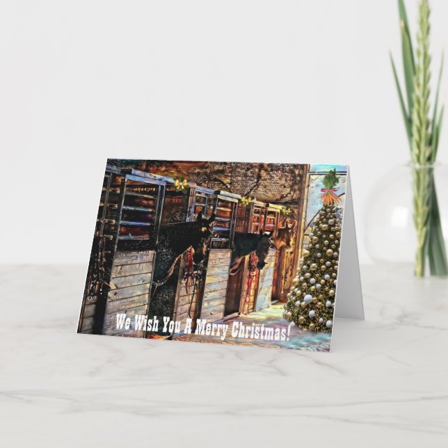 Weihnachtskarte für das Pferd Karte (Vorderseite)