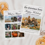 Weihnachtskarte für das Schwarze und Weiße Foto Feiertagskarte<br><div class="desc">Mit unserer bezaubernden, Vintag inspirierten Newspaper Foto Weihnachtskarte kommen Sie in dieser Urlaubssaison wieder in die Vergangenheit. Diese einzigartige Karte soll den Charme und die Nostalgie vergangener Zeiten widerspiegeln und mit einem alten Zeitungslook mit moderner Drehung in einem schlichten Schwarz-Weiß-Design aufwarten, das den Vintagen kalligraphischen Schriftart wunderbar ergänzt. Auf der...</div>