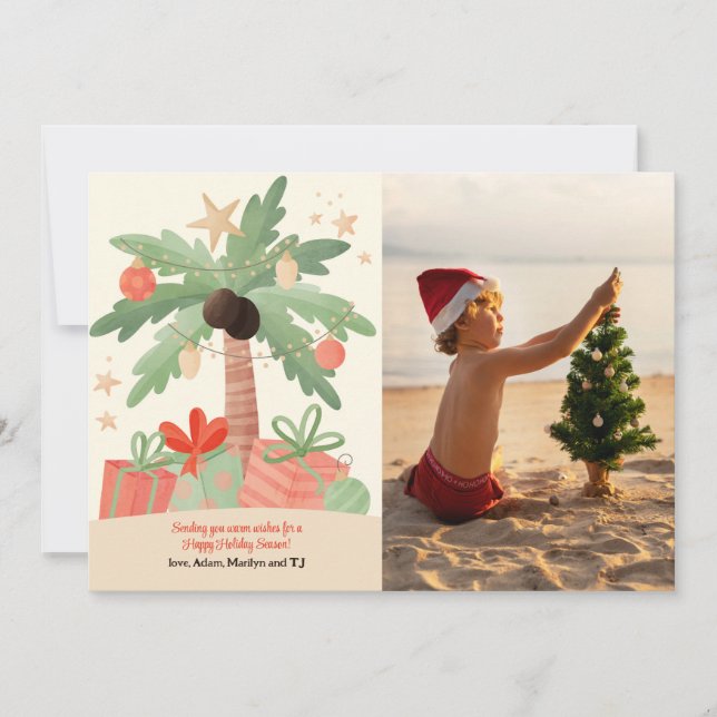 Weihnachtskarte für das tropische Foto Feiertagskarte (Vorderseite)