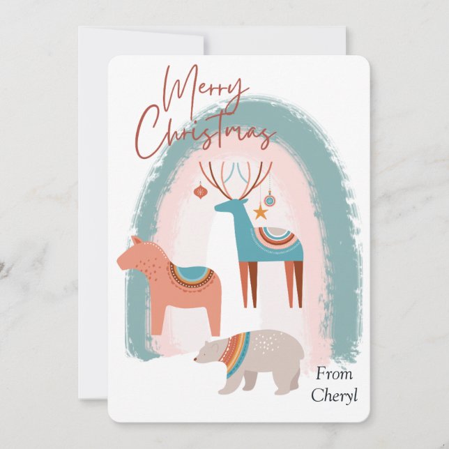 Weihnachtskarte für den Aquarellurlaub Save The Date (Vorderseite)