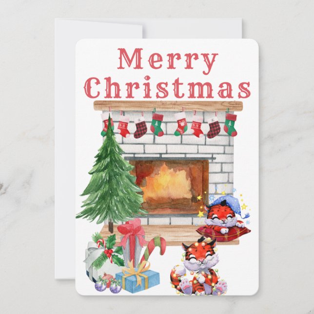 Weihnachtskarte für den Aquarellurlaub Save The Date (Vorderseite)