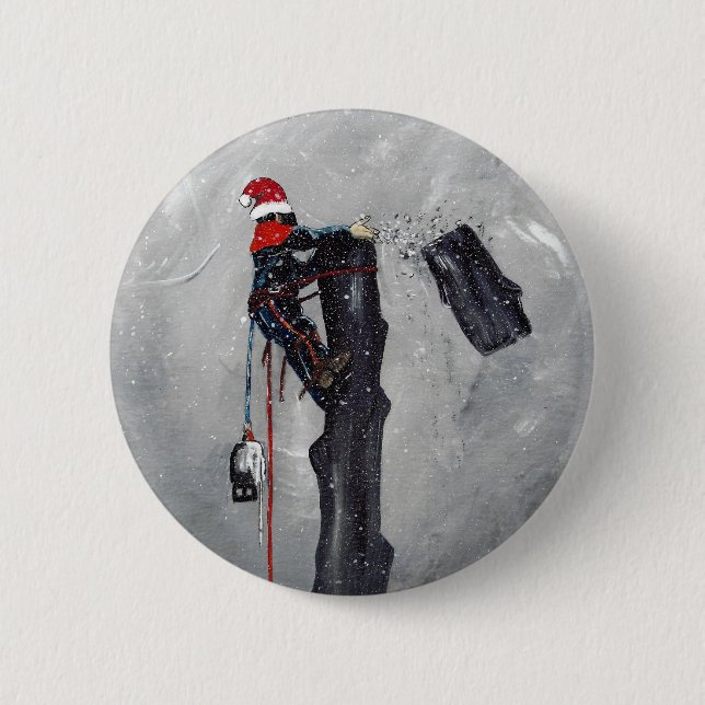 Weihnachtskarte für den arabischen Baumchirurgen Button (Vorderseite)