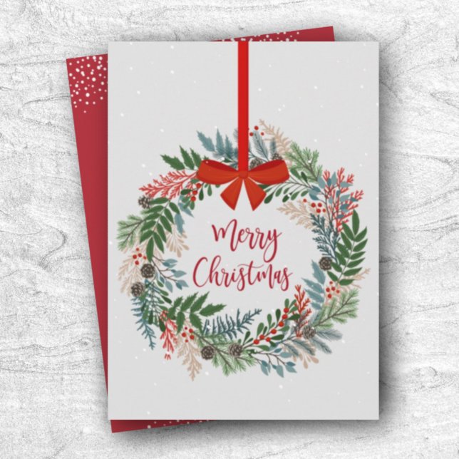 Weihnachtskarte für den botanischen Kranz Feiertagskarte (Von Creator hochgeladen)