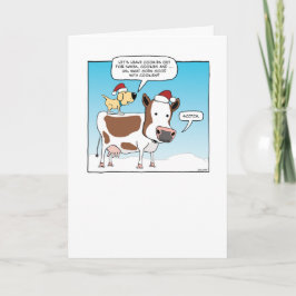 Weihnachtskarte für den Hund und Kuh Feiertagskarte