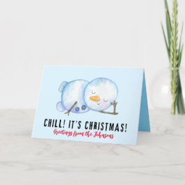Weihnachtskarte für den Schneemann, Personalisiert Ankündigung
