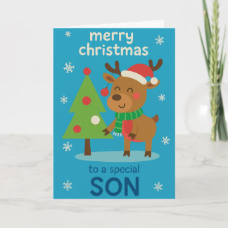 Weihnachtskarte für den Sohn mit Rentier Karte