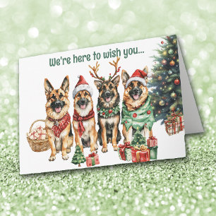 Weihnachtskarte für deutsche Hirtenhunde Feiertagskarte