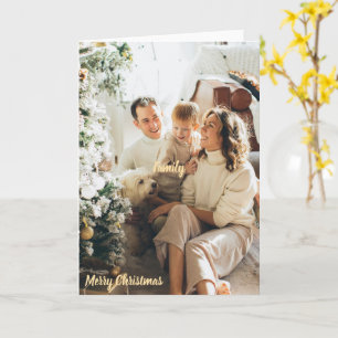 Weihnachtskarte für die Familie mit festlichem Fot Karte