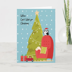 Weihnachtskarte für ein Kind mit Baum & Eule Karte