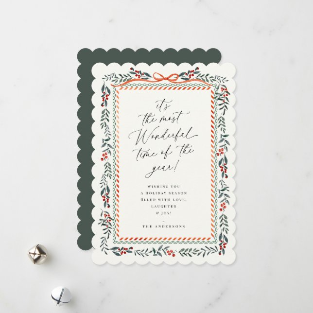 Weihnachtskarte für Feiertage Feiertagskarte (Vorderseite/Rückseite Beispiel)