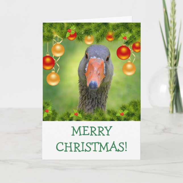 Weihnachtskarte für festliche Gänse Feiertagskarte (Vorderseite)