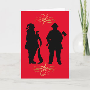 Weihnachtskarte für Feuerwehrleute und Weihnachtsm Karte