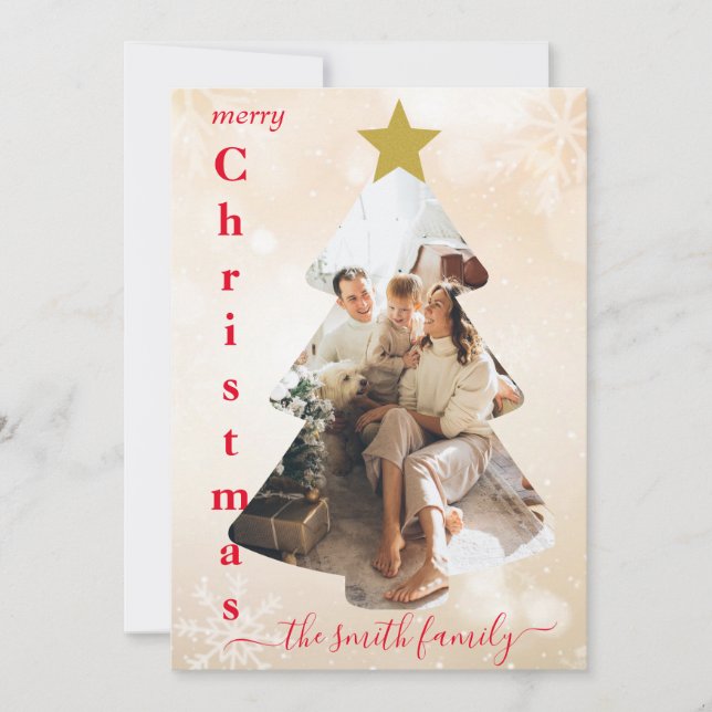 Weihnachtskarte für Fotovorlage individuell anpass Einladung (Vorderseite)