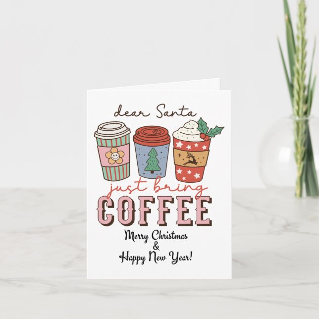 Weihnachtskarte für Kaffeeliebhaber Karte (Vorderseite)
