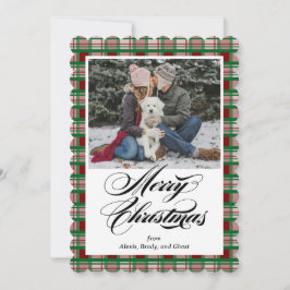 Weihnachtskarte für Karierten Foto Feiertagskarte