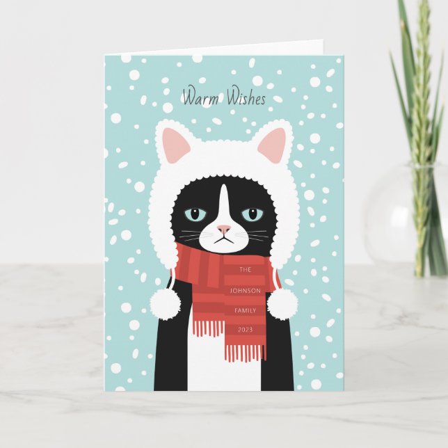 Weihnachtskarte für Katzen Feiertagskarte (Vorderseite)