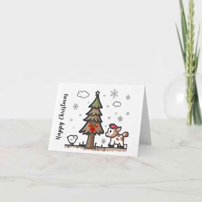 Weihnachtskarte für Kinder zu schicken. Bearbeiten Dankeskarte (Vorderseite)