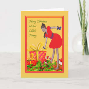 Weihnachtskarte für Kindermädchen Feiertagskarte