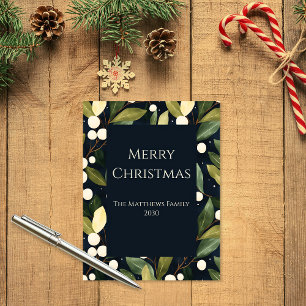 Weihnachtskarte für Navy Snowberry Postkarte