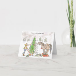 Weihnachtskarte für Pferde Feiertagskarte