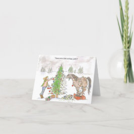 Weihnachtskarte für Pferde Feiertagskarte
