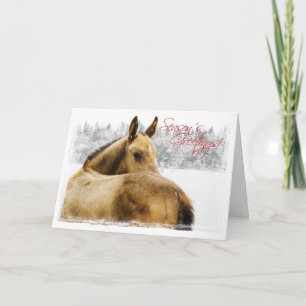 Weihnachtskarte für Pferde Feiertagskarte