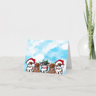 Weihnachtskarte für Rinder Feiertagskarte