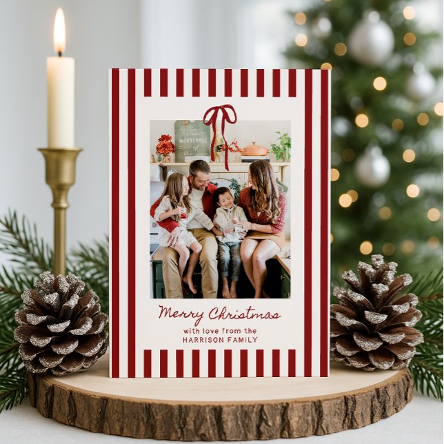 Weihnachtskarte für Rote Streifen Familie Foto Einladung (Von Creator hochgeladen)