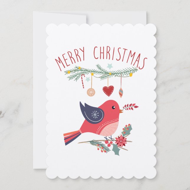 Weihnachtskarte für Rote Vögel und Wüsten Einladung (Vorderseite)