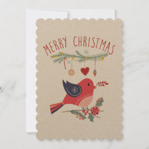 Weihnachtskarte für Rote Vögel und Wüsten Einladung