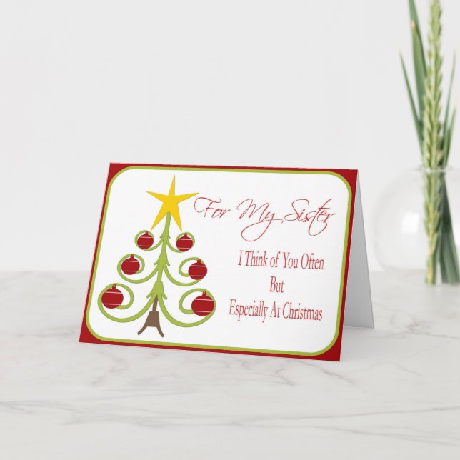 Weihnachtskarte für Schwester Feiertagskarte (Vorderseite)