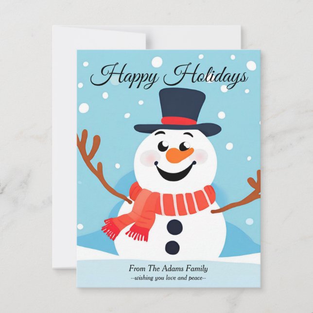 Weihnachtskarte für Snowman Feiertagskarte (Vorderseite)