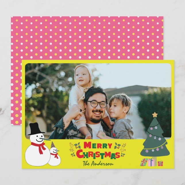 Weihnachtskarte für Snowman Feiertagskarte (Vorne/Hinten)